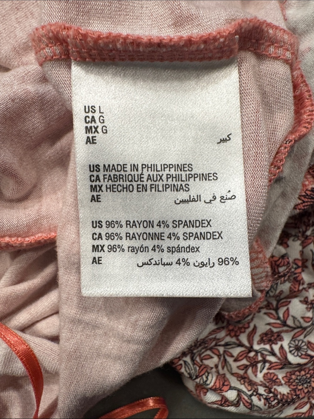 Style & Co. Coral Peasant Tunic with Floral Inset - Picture 4 of 5